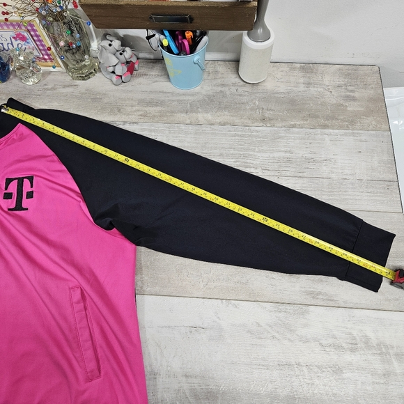 T-Mobile Womens Pink and Black Uniform Full Zip Jacket Large Unisex - Picture 3 of 10